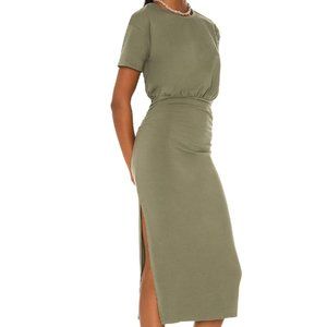 NWT Lovers + Friends Easy Ruched Midi Dress